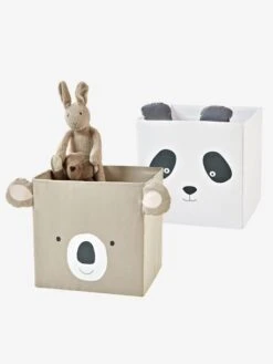 Meubles Pour Enfants -Meubles Pour Enfants lot de 2 bacs en tissu panda koala