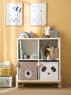 Lot De 2 Bacs En Tissu Panda Koala Beige - Vertbaudet -Meubles Pour Enfants lot de 2 bacs en tissu panda koala 3