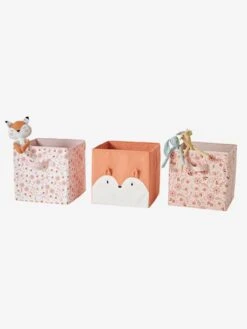 Meubles Pour Enfants -Meubles Pour Enfants lot de 3 bacs de rangement fleurettes