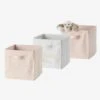 Lot De 3 Bacs De Rangement Lovely Rose Poudré Imprimé - Vertbaudet -Meubles Pour Enfants lot de 3 bacs de rangement lovely