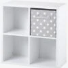 Meuble De Rangement 4 Cases Blanc - Vertbaudet -Meubles Pour Enfants meuble de rangement 4 cases