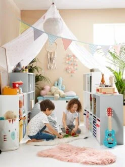 Meuble De Rangement 4 Cases Blanc - Vertbaudet -Meubles Pour Enfants meuble de rangement 4 cases 5