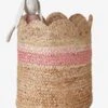 Panier En Jute Festonné Fiore Osier/rose - Vertbaudet -Meubles Pour Enfants panier en jute festonne fiore